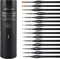 Miniature Paint Brushes, 15PC Model Brushes Micro Detail Paint Brush Set, Fine D