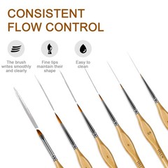 6Pcs Miniature Paint Brushes Set with Triangular Handles for Acrylics, Oils,…