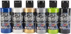 Shimmering Metallic Airbrush Paint Set – 2-Ounce Bottles (Pack of 6)