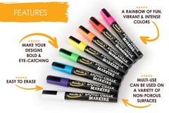 Bandle B. Chalk Markers – 8 White Fine Tip, 1 Count (Pack of 8),