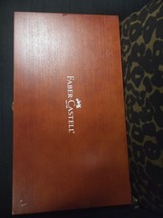 FABER-CASTELL COLORED PENCIL SET WITH MARKERS & OIL PASTELS IN WOOD BOX NO PAPER