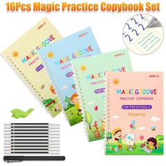 12Pcs Grooved Magic Practice Copybook Set Boys Girls Handwriting Book Practice