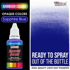 US Art Supply 1-Ounce Opaque Saffire Blue Airbrush Paint