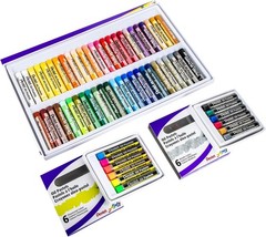 Vibrant 50-Color Oil Pastel Set with Metallic & Fluorescent Shades