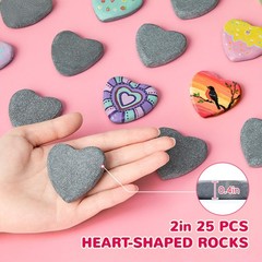 15 Heart-Shaped Natural Rocks for Painting – DIY Craft Decoration Stones
