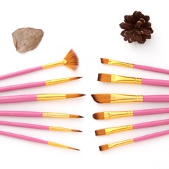 Sturdy Construction Paint Brush Set 12Pcs for Oil Acrylic Painting Watercolor