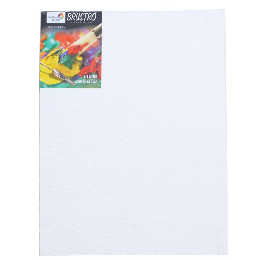 BRUSTRO Artists 100% Cotton Canvas Board | 14 x 18 Inch, 4 mm | Pack of 1