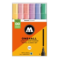 Molotow One4All Acrylic Marker 227HS Pastel Classic Set (6 Markers)