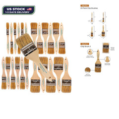 Paint Brush Set 24 Pack Assorted Sizes for Paints Stains Varnishes Gesso Home