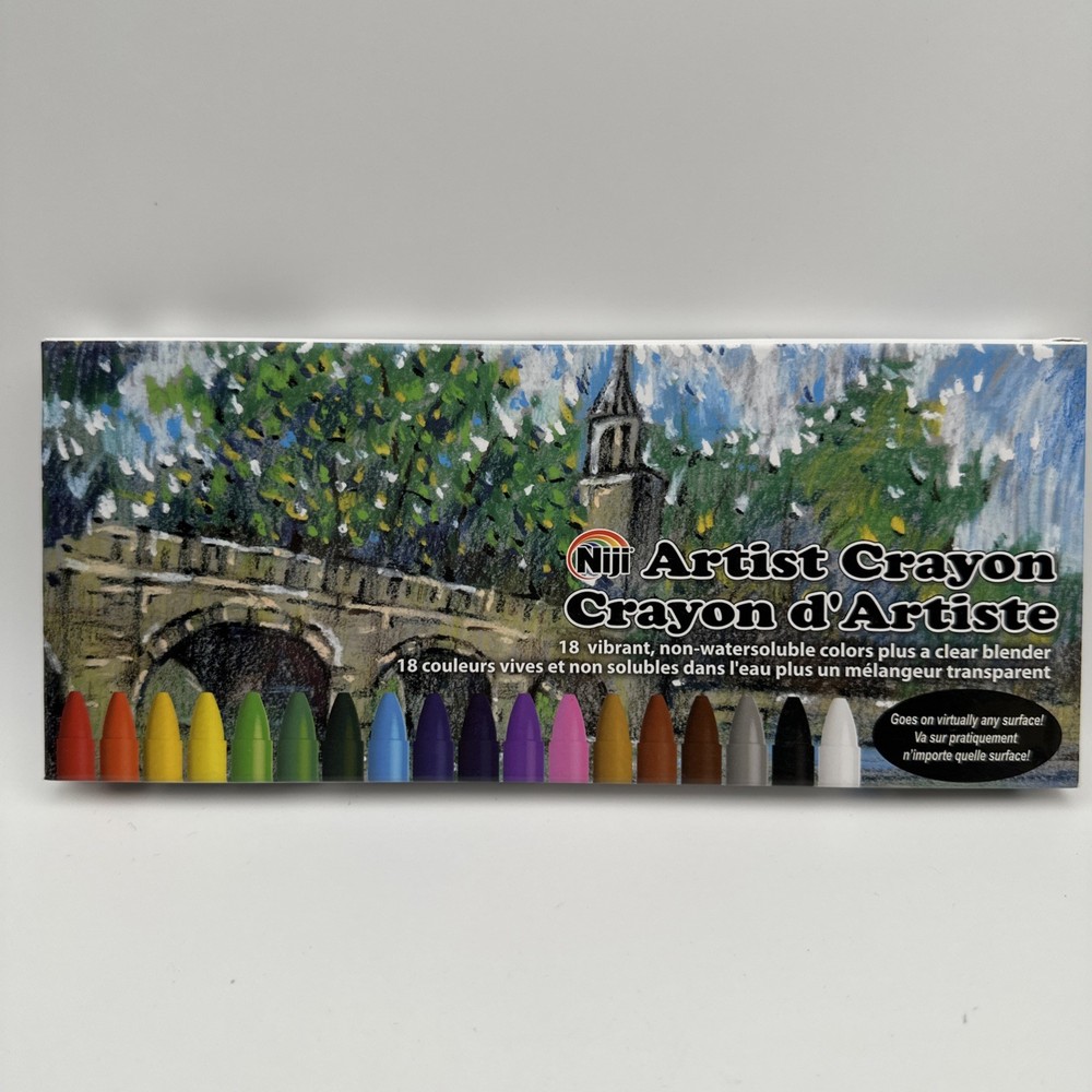 Niji Artist Crayon Set of 18 Non-Water Soluble Colors Plus Clear Blender ￼