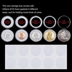 100PCS 30mm Silver Gold Coin Cases Capsules Holder Clear Plastic Round Storage