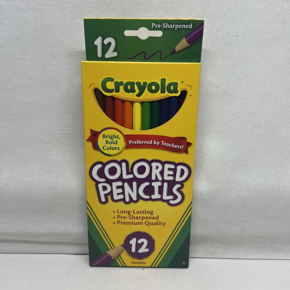 Crayola Colored Pencil Set, Assorted Colors, 12 Count, School Supplies