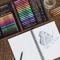Darnassus Wood Art Set, Box & Drawing Kit Color 95 Piece Multicolor