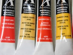Crumbacher Academy Assorted watercolor Paint Tubes .25 fl. oz.(each 7.5 ml)