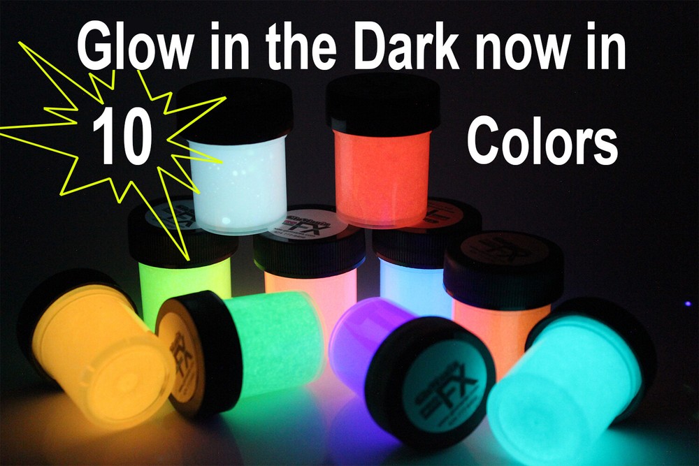 GLOW IN THE DARK DAY VISIBLE BLACKLIGHT PAINT FREE UV KEY RING 1oz PAINT MEDIUM