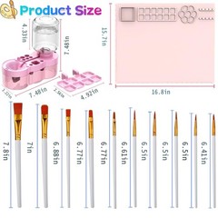 Paint Station Brush Cleaner 10 Brushes 2016 Inch Silicone Mat Art Pink