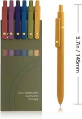 6 Pcs 0.5mm Fine Point Gel Pens – Vintage Gold for Smooth Writing & Journaling