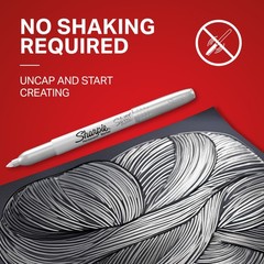 Sharpie Metallic Permanent Markers, Fine Point, 1 Count (Pack of 4), Silver