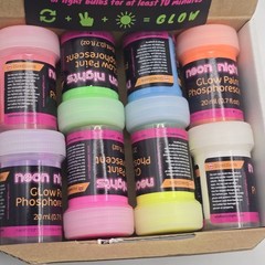 Glow-in-The-Dark Paint UV Multi-Surface Acrylic Paints for Outdoor Indoor NEW