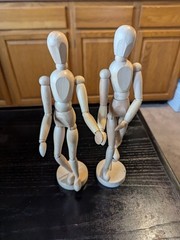 Set Of 2 12″ Artist Manikins Mannequins Used Different Manufacturers See Photos
