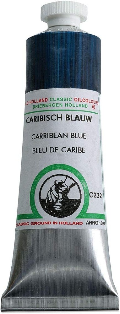 Old Holland Classic Oil Color – Caribbean Blue 40ml Tube 40 ml Tube,