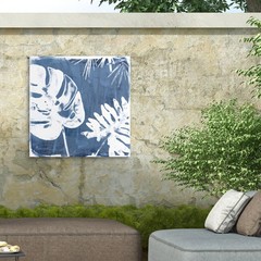 June Erica Vess ‘Tropical Indigo Impressions I’ Outdoor Canvas 18×18