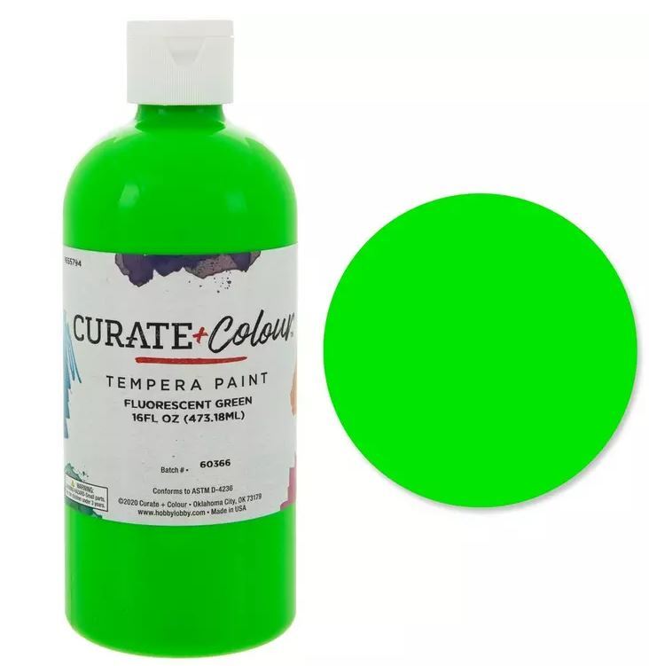 Curate + Colour Fluorescent Tempera Paint Various Colors Price Per Bottle New