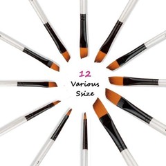 GETHPEN Angular Paint Brushes Nylon Hair 11.69 x 4.65 x 0.43 inches, White