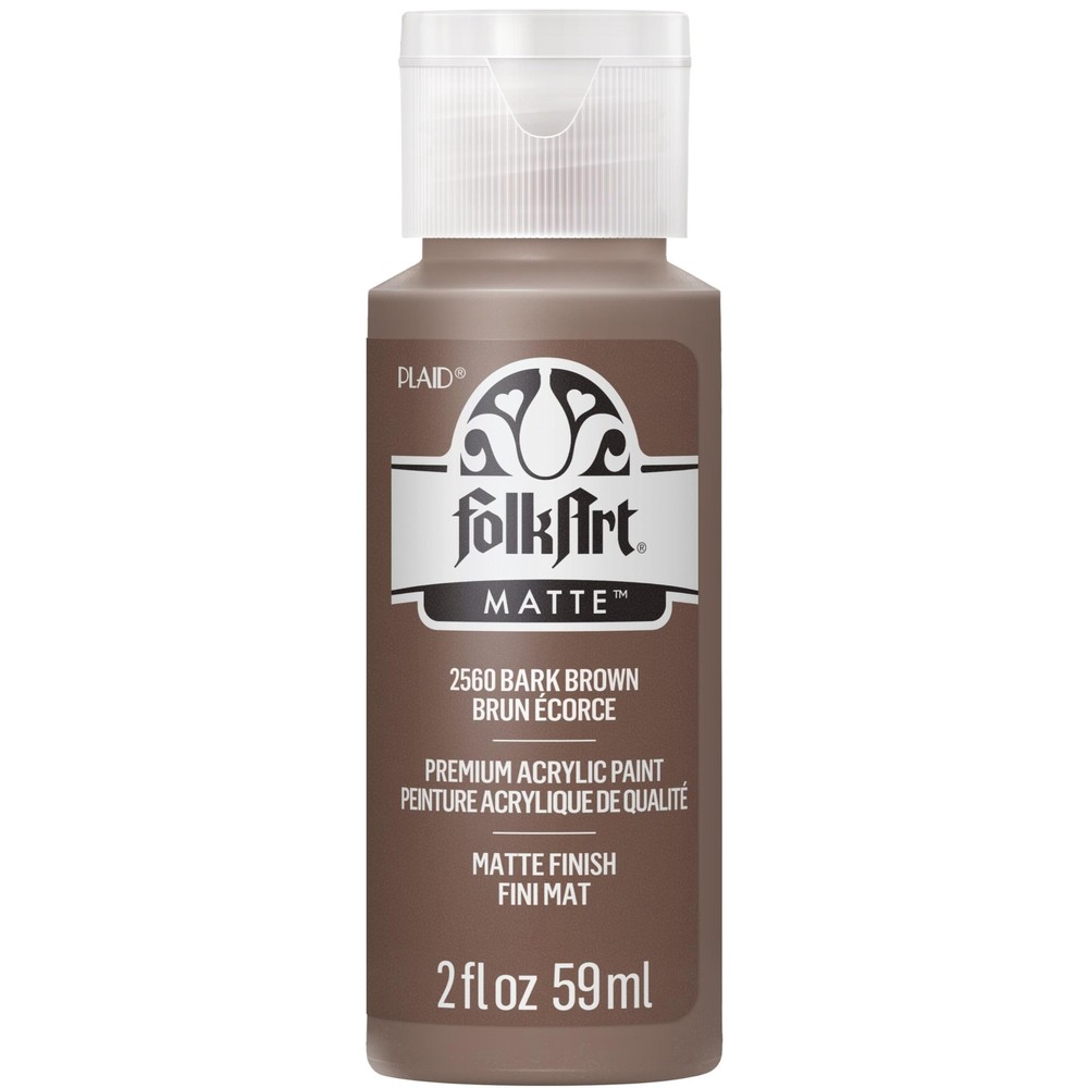 FolkArt Acrylic Paint in Assorted Colors (2 2 Fl Oz (Pack of 1), Bark Brown