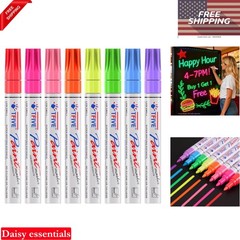 Fluorescent UV Paint Markers 8 Colors Waterproof Oil-Based Art Pens for Glass