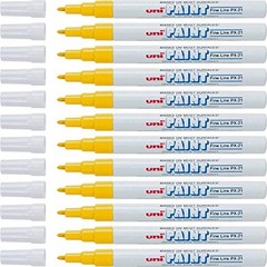 Uni-Paint 63705 PX-21 Oil-Based Paint Marker, Fine Point, Yellow 12-Count