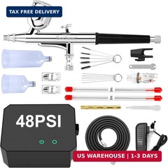 Gocheer Airbrush Kit with Air Compressor, 40 48 PSI High Pressure Air Brush Non-