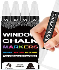 Liquid Chalk Markers 12 Colors – Brush + Fine Tips – Chalk Markers for Blackboar