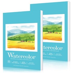 2 Pack Watercolor Sketchbook Paper Pad 9×12 Inch 140lb/300gsm Journal Art
