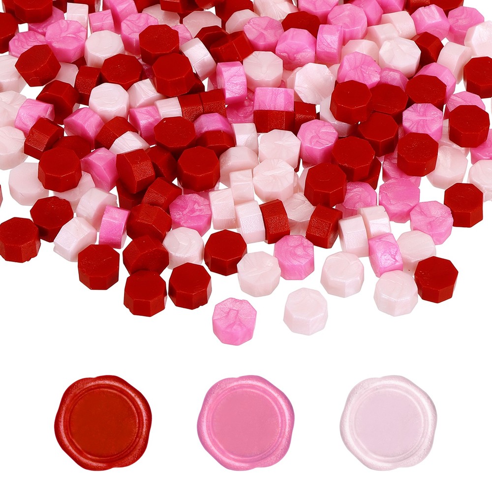 Wax Seal Beads, 300 Pcs Wax Sealing Beads, Bright Red/Rose/Light Pink