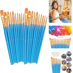 Paint Brushes Set, 2 Pack 20 Pcs Round-Pointed Tip Nylon Hair Artist Acrylic …