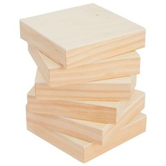 Wood Canvas Boards (6 Pack), 4×4 inches, 0.85 inches Thick, Pinewood Material…