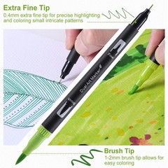 36 Colors Markers with Coloring Book Set Brush & Fine Dual Tip No Bleeding Pr…