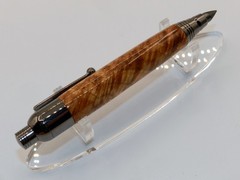 Chrome finish 5.6mm Sketch Pencil. Hand made with Stabilized Black Ash Burl.#150