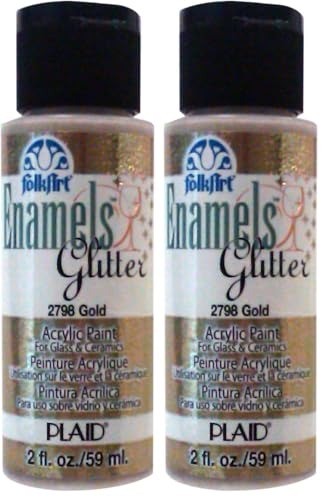 Highly Pigmented 2 oz Glitter Gold Paint – Non-Toxic and Dishwasher Safe
