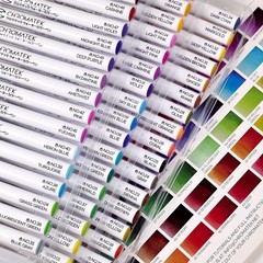 Professional Watercolor Painting Set: 54 Brush Pens & 15 Page Tutorial Pad