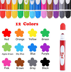 Dot Markers 60 Pack 12 Colors Washable Paint Daubers for Toddlers Kids Preschool
