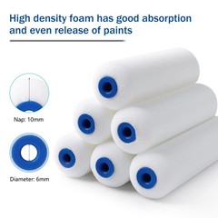 Mister Rui Foam Paint Roller, 4 Inch Roller 10 4 Inch,10 Pack, Blue Cap