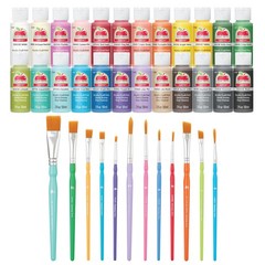 Acrylic Craft Paint Kit with 36 Colors, 2 fl oz Each for DIY Art Projects