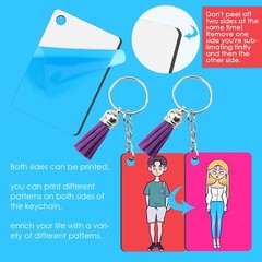 Sublimation Keychain Blanks Bulk – 120Pcs Sublimation Blanks Keychain with Bl…