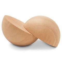 Wooden Split Balls 3 inch, Half Balls for Crafting and DIY Décor |Woodpeckers