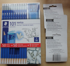 STAEDTLER Norica Pencils 50 #2 HB Pencils 50 Erasers 1 Sharpener + 6 sharpeners
