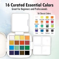 Mini Watercolor Paint Set – Compact Travel Art Kit with 16 Colors,Detail Pain…