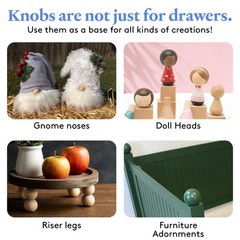 Unfinished Wood Ball Knobs 1 inch, for Cabinets, Drawers & Crafts |Woodpeckers