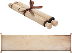 Epakh 1 Pcs Blank Scroll Paper with Wood Rods for Naughty or Nice List, Writing,